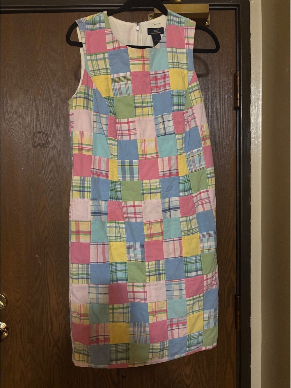 Brooks Brother Patchwork Plaid Cotton Colorful Midi Dress